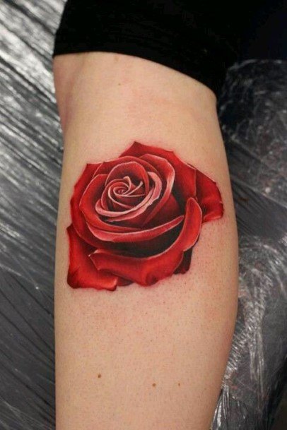 3D Flower Tattoo Womens Arms