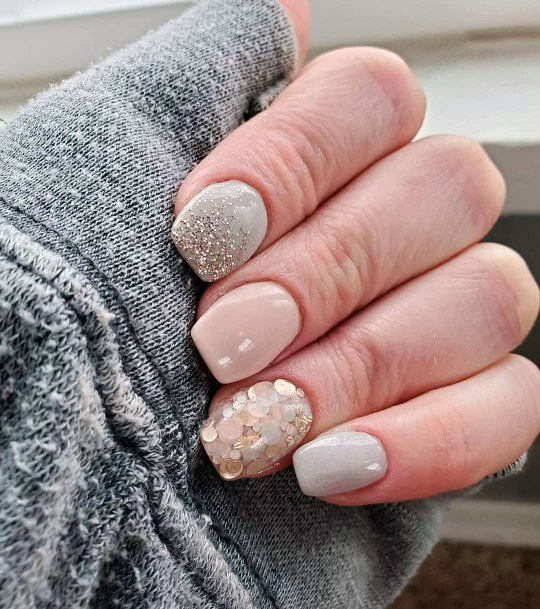 3D Sequins Spring Nude Nails Women