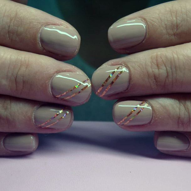 3d Rainbow Ribbons On Nude Nails