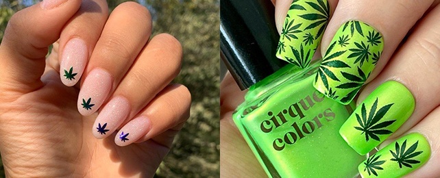 Top 100 Best 420 Nail Designs For Women – Marijuana Fingernail Ideas