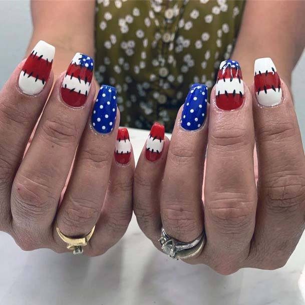 4th Of July Grinning Wide Nail Design