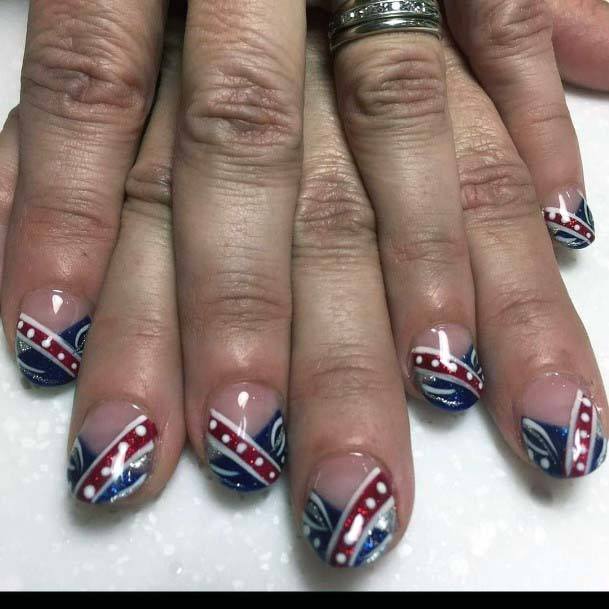 4th Of July Overlapping Nail Design