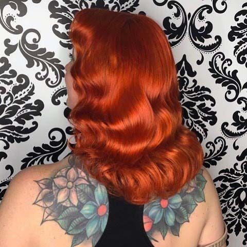 Ariel Mermaid Red Polished Shiny Finger Waves Womens Hairstyle