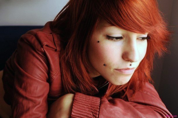 Beautiful Dermal Cheek And Lip Face Piercings For Women