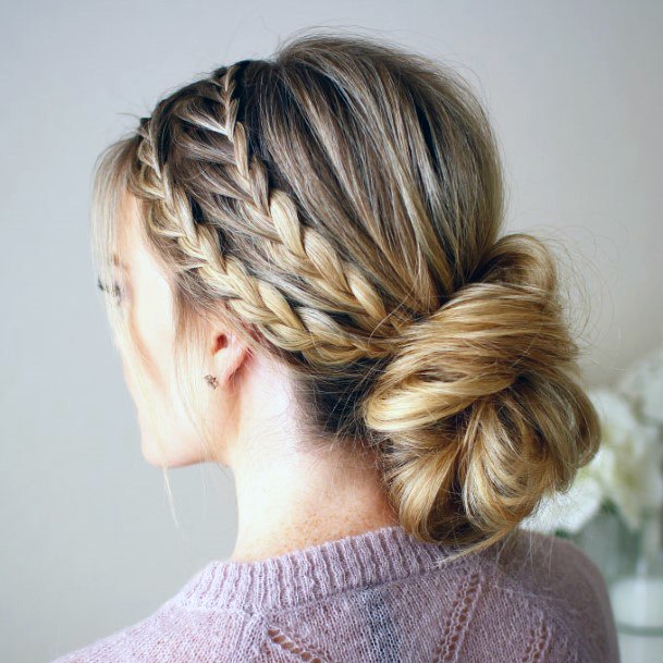 Dutch Braided Bun For Women