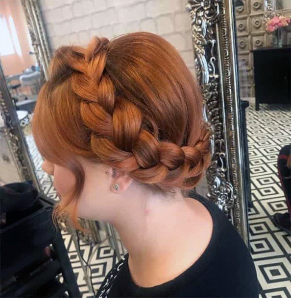 Halo Braid Medium Lenght Hairstyle