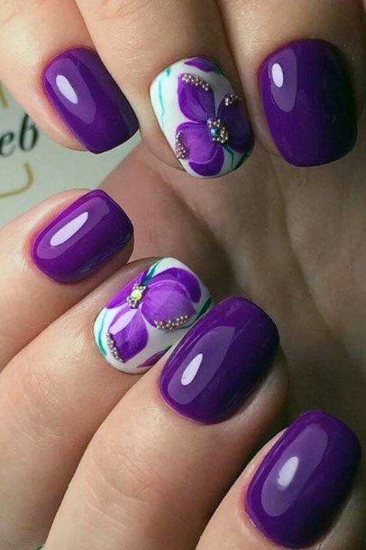 Purple Orchid Nail Design