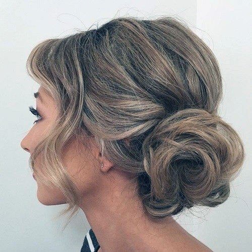 Side Bun Updo Hairstyle Women