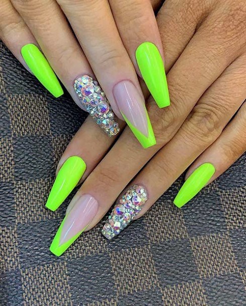 Stylish Neon Green Nails