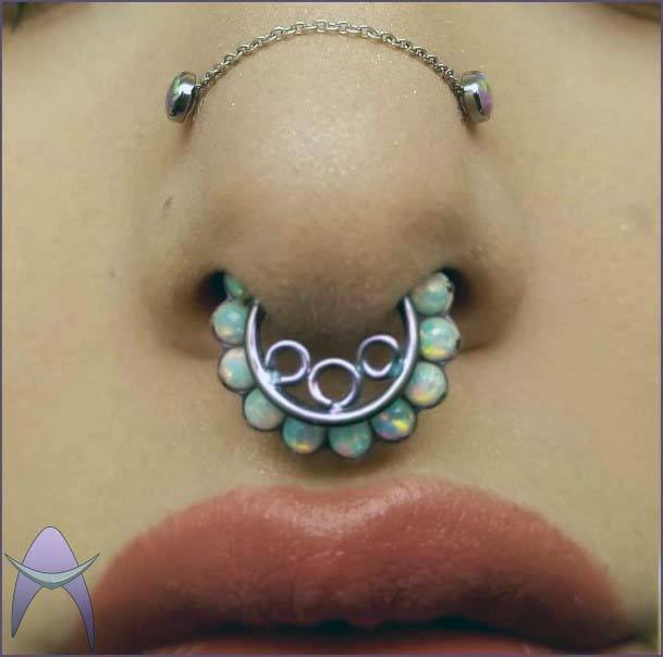 Unique Cute Spiritual Design Septum And Bridge Nose Piercings Ideas For Girls