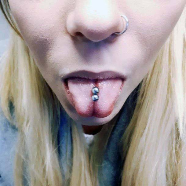 Unique Design Split Tongue And Double Tongue Piercing Ideas For Women