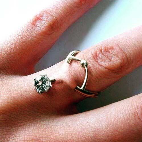 Unique Exquisite Engagement Ring Large Lustrous Diamond Incredible Piercing Inspirational Ideas For Engaged Or Married Women