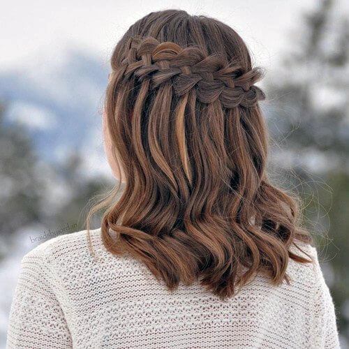 Waterfall Braid Medium Length Hairstyles For Women