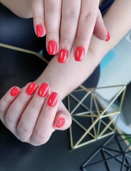 Ablaze Red Orange Nails For Women