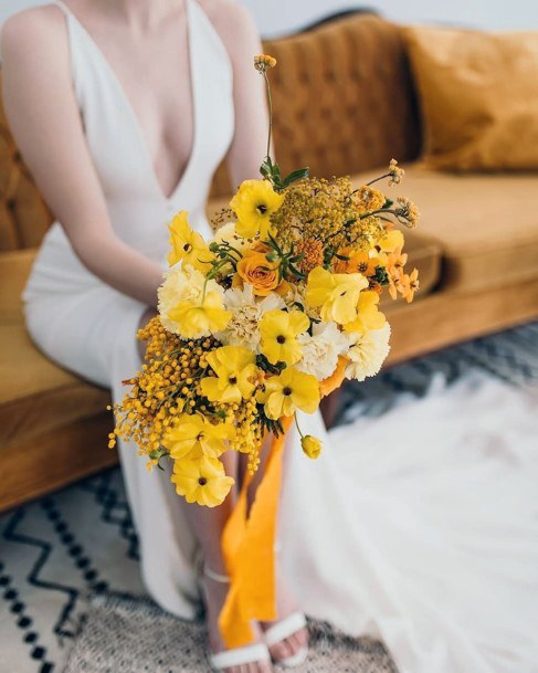 Ablaze Yellow Wedding Flowers