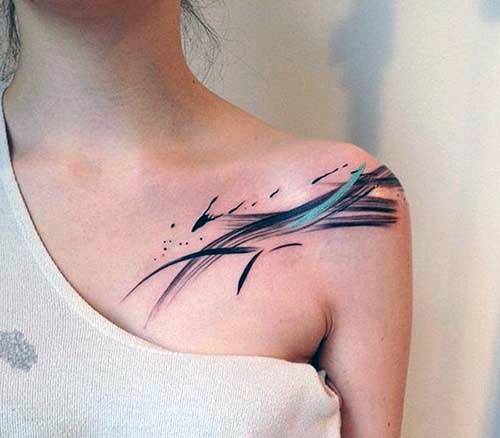 Abstract Shoulder Tattoo Women