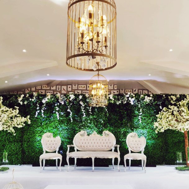 Abundant Foliage Wedding Stage Decorations