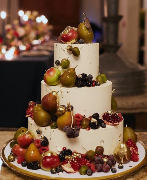 Abundant Fruits Fall Wedding Cake Women