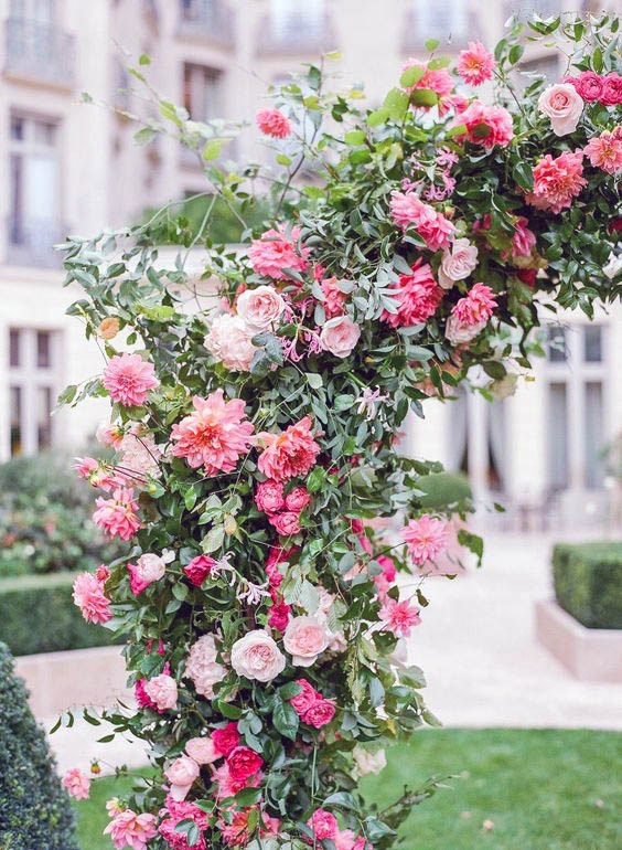 Abundant Rose Flowers Wedding Arch