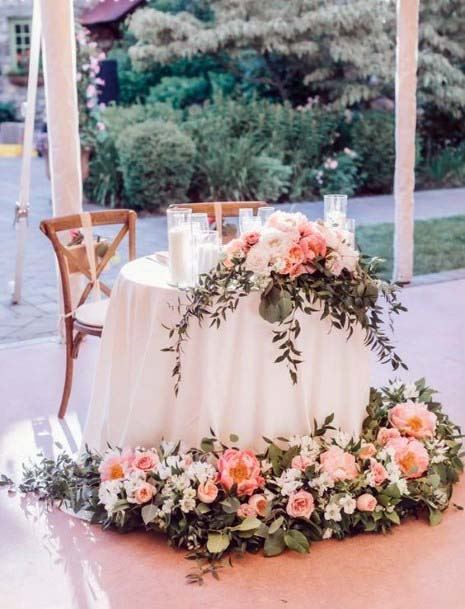 Abundant Roses Wedding Head Table Decor