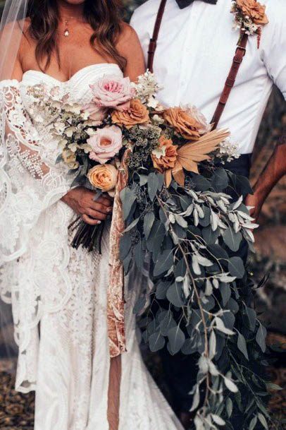 Abundant Rustic Wedding Flower Bouquet