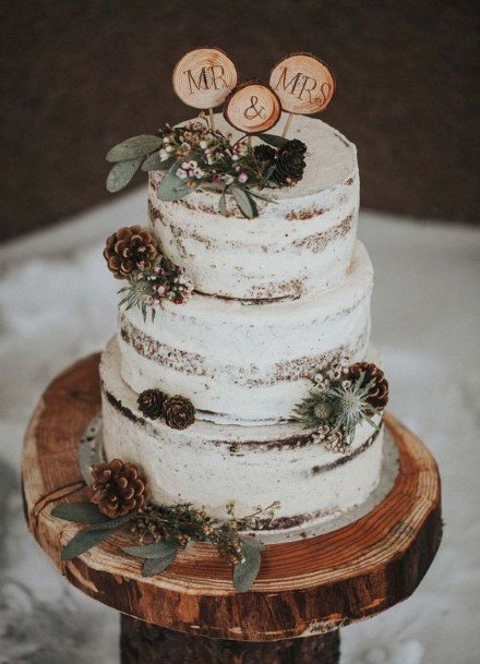 Acorns On Rustic Wedding Cake Toppers