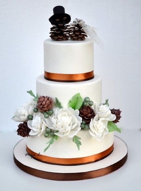 Acorns Rustic Wedding Cake Toppers