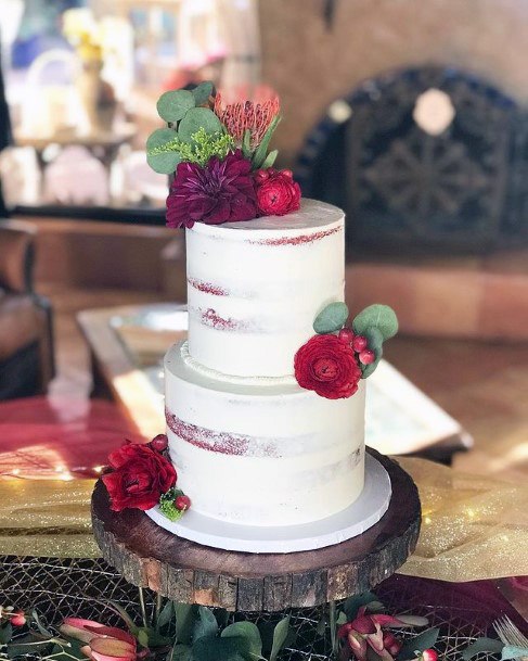Adorable 2 Tiered Red Velvet Wedding Cake