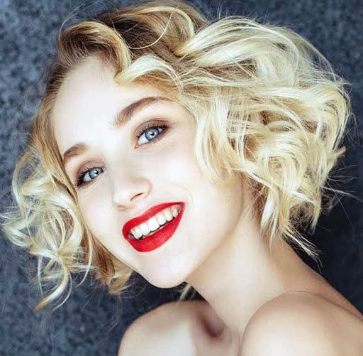 Adorable And Hottest Rooted Bleach Blonde Curly Bob Womens Hairstyle
