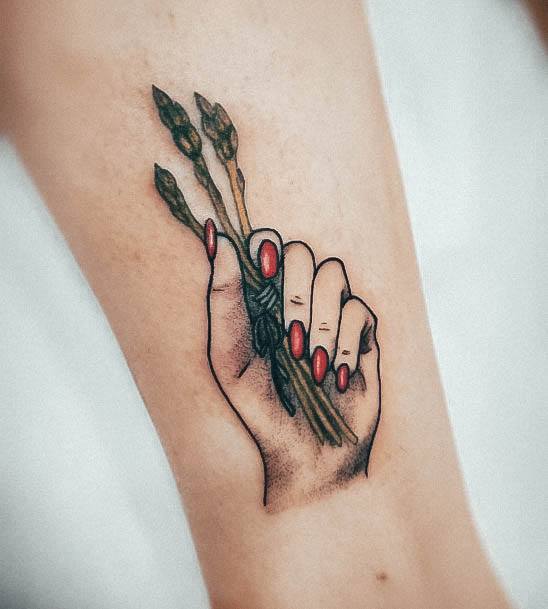 Adorable Asparagus Tattoo Designs For Women