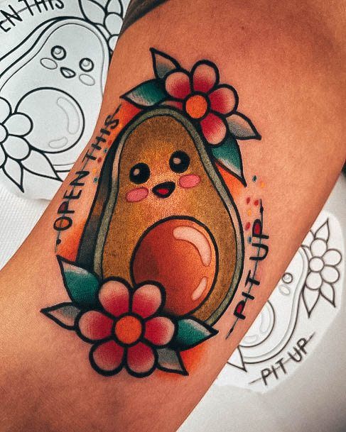 Adorable Avocado Tattoo Designs For Women