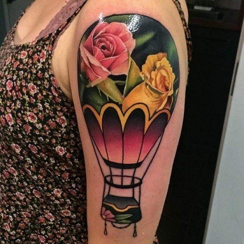 Adorable Ballon Tattoo Designs For Women