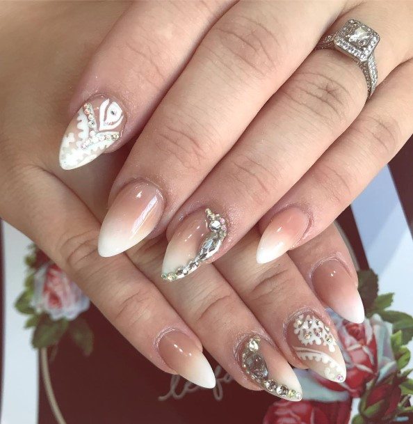 Adorable Beige Ombre Nail Designs For Women