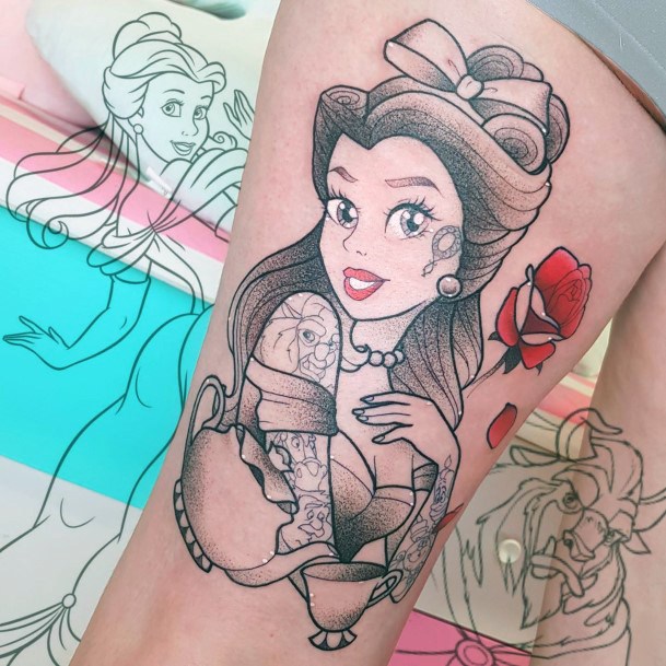 Adorable Belle Tattoo Designs For Women