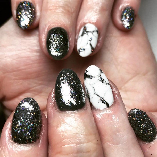 Adorable Black And Grey Nail Designs For Women