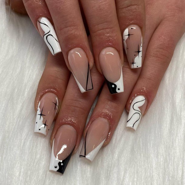 Adorable Black And White Nail Designs For Women