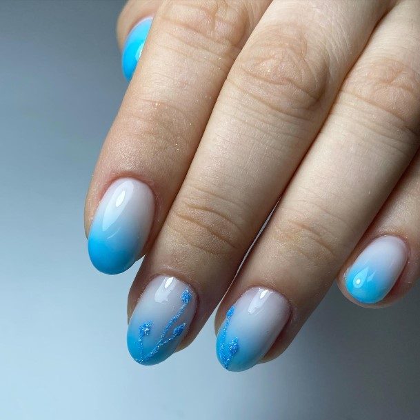 Adorable Blue Ombre Nail Designs For Women