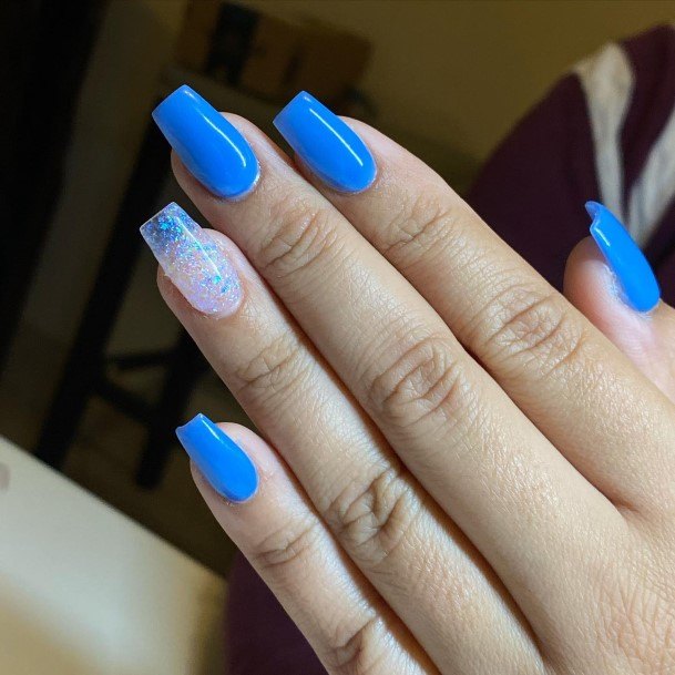 Adorable Blue Short Nail Designs For Women