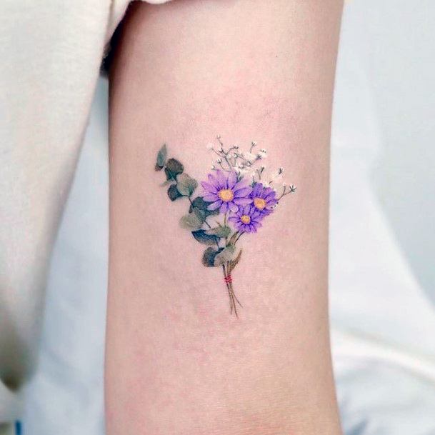 Adorable Bouquet Tattoo Designs For Women