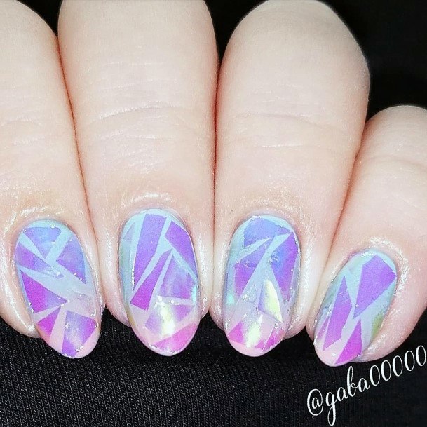 Adorable Broken Shattered Glass Nail Designs For Women