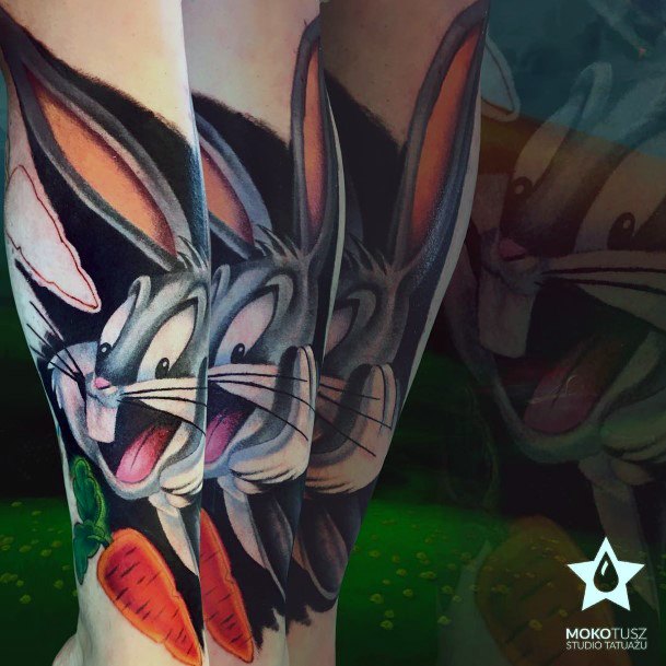 Adorable Bugs Bunny Tattoo Designs For Women