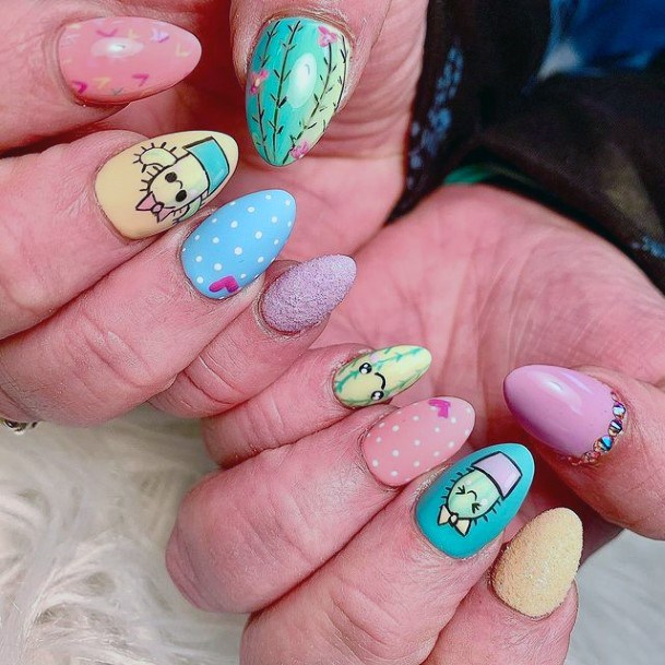 Adorable Cactus Nails Women