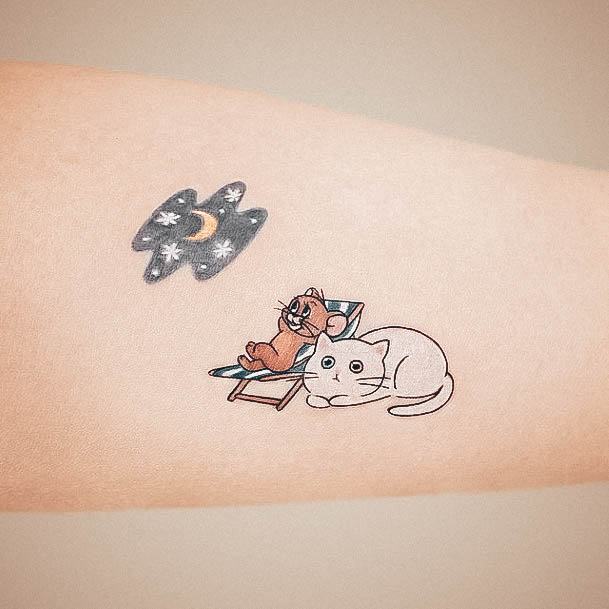 Adorable Cartoon Tattoo Designs For Women