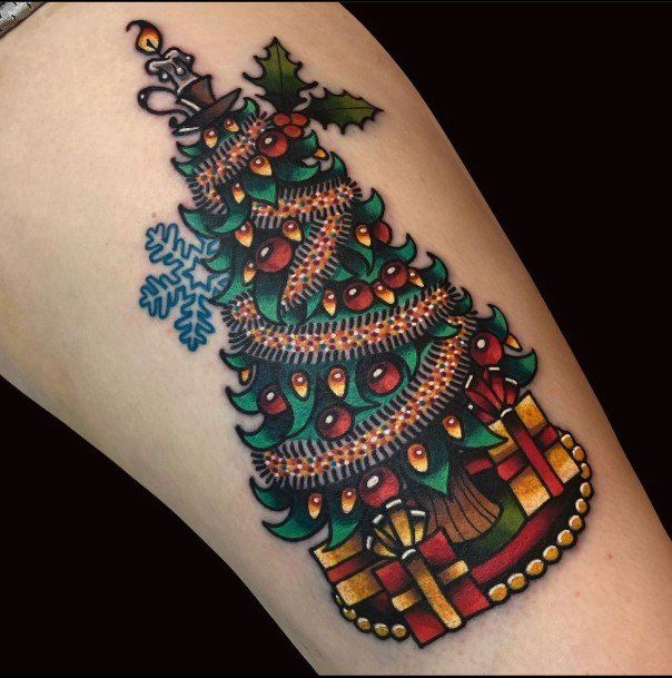 Adorable Christmas Tattoo Designs For Women