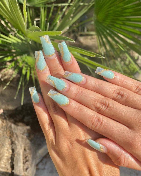 Adorable Clear Blue Nail Designs For Women