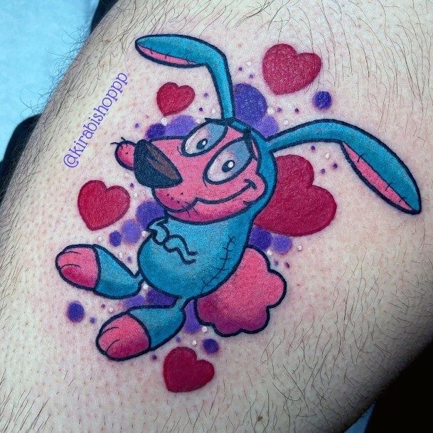 Adorable Courage The Cowardly Dog Tattoo Designs For Women