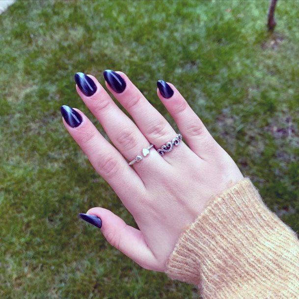 Top 50 Best Black And Blue Nails For Women - Cool Design Ideas