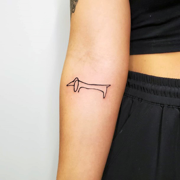 Adorable Dachshund Tattoo Designs For Women