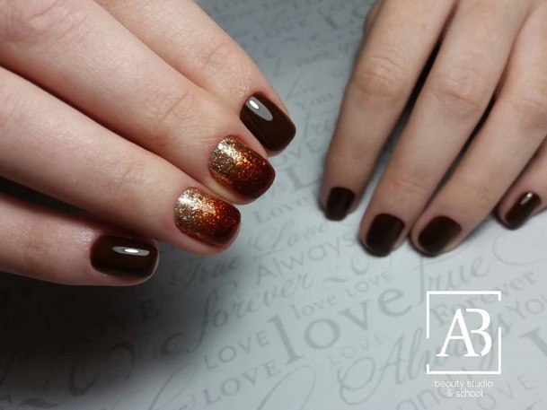 Adorable Dark Brown Nail Designs For Women