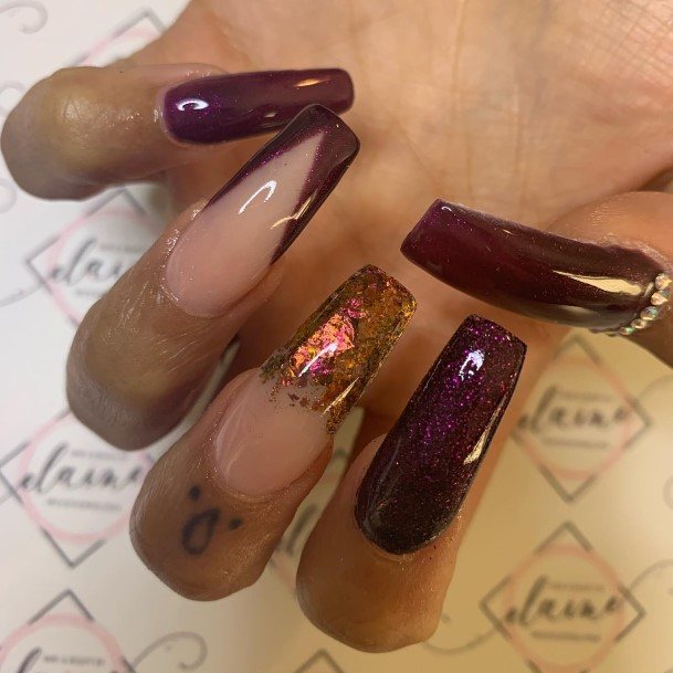 Adorable Deep Purple Nail Designs For Women